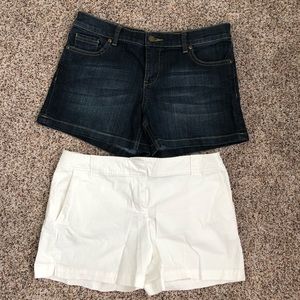White and Denim Shorts